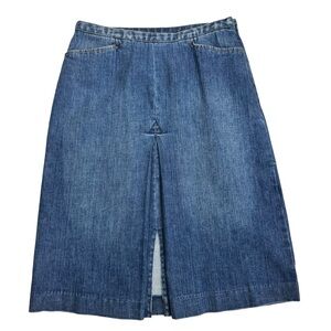 Talbots Denim A-Line Skirt Size 6 Stretch Classic Preppy Rodeo Ranch Western